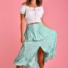 GO GIRL Skirts | Vglk050 - Rouched Midi Skirt Blossom Mint