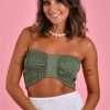 GO GIRL Tops | Vglt088 - Ribbon Bandeau Top Soft Khaki