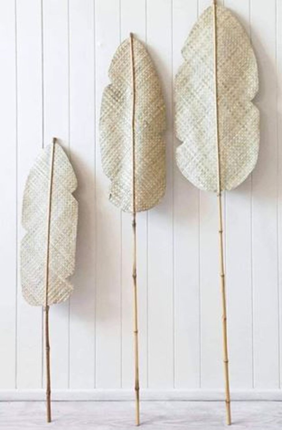 VILLA LIVING HOMEWARES Homewares | Vrhl296 - Leaf Ornament On A Bamboo Stick Natural