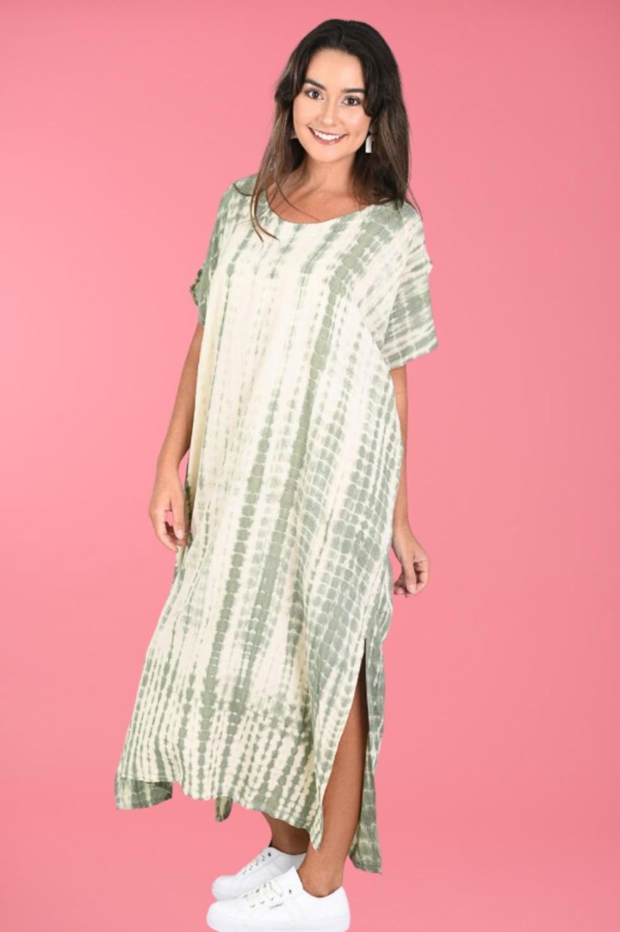 BODACIOUS Dresses | Vbld110 - Patricia Dress Tie Dye Sage