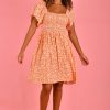 GO GIRL Dresses | Vgld233 - Bella Short Dress Primrose Tangerine