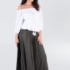 BODACIOUS Pants | Vblp206 - Fremantle Rouched Wide Leg Pant Grey Olive