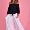 BODACIOUS Pants | Vblp206 - Fremantle Rouched Wide Leg Pant White