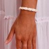 Go Girl Wholesale Beachy Jewellery | Vrzj2205 White Braided Shell Bracelet