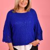 BODACIOUS Tops | Vblj070 - Gracie Knit Top Cobalt Blue