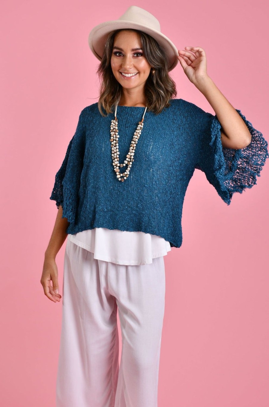 BODACIOUS Tops | Vblj070 - Gracie Knit Top Teal