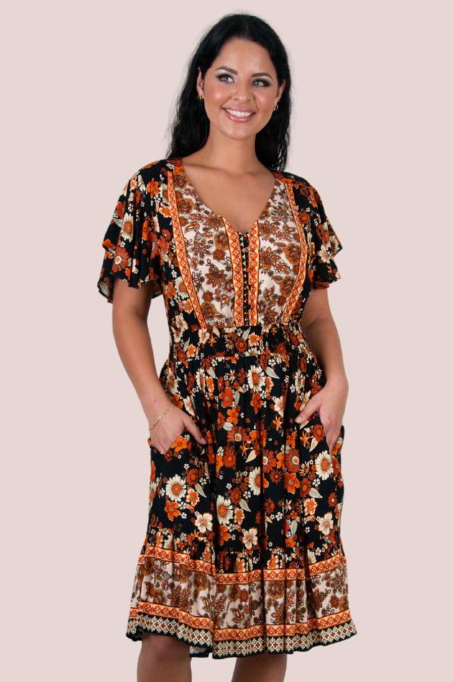 JAR OF HEARTS Dresses | Vjhd238 - Pixie Dress Floriade Sunset