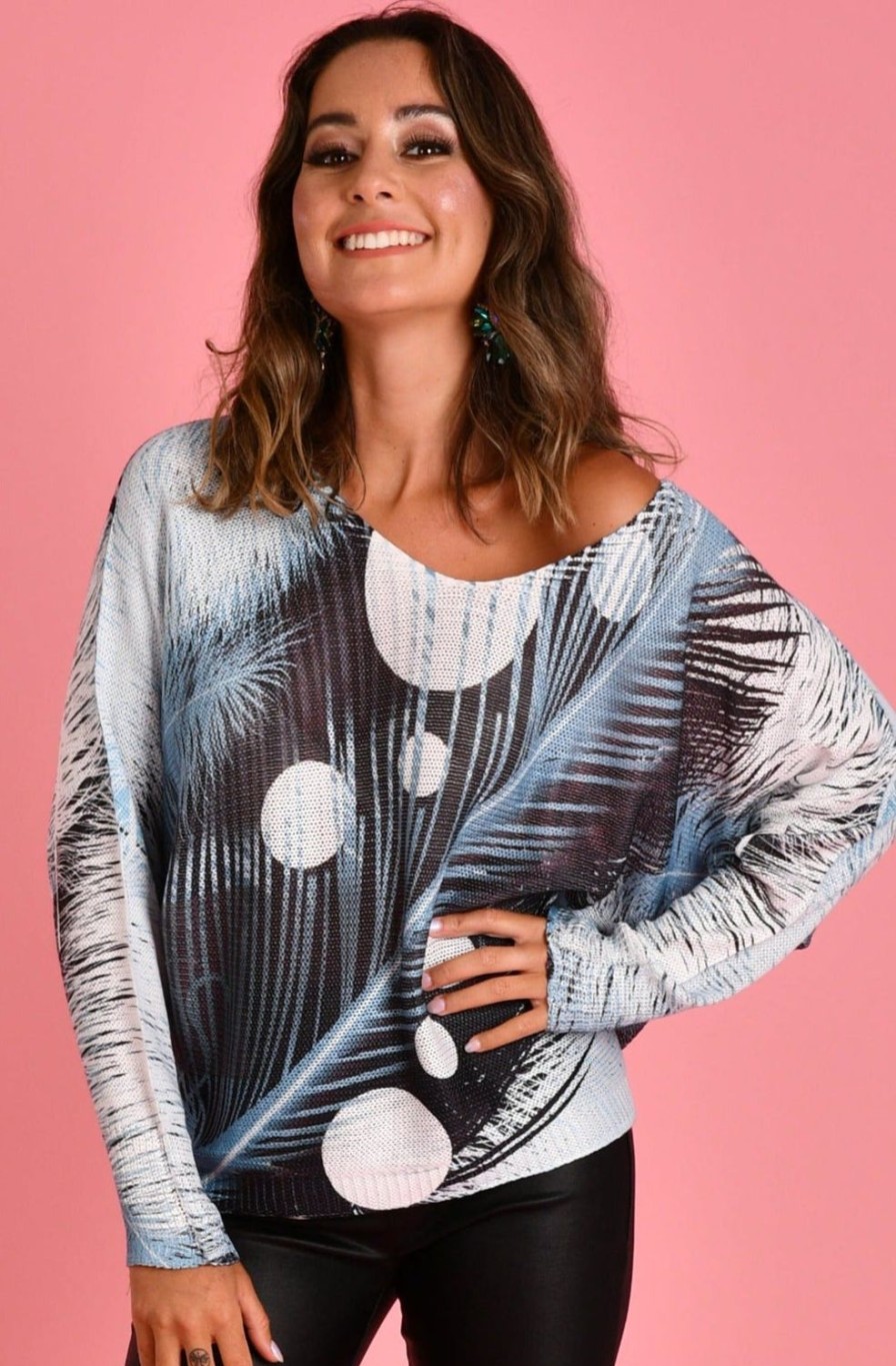 LA SOFIA Tops | Vlst050 (9095) - Opera Top Blue Moon