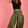 BODACIOUS Pants | Vblp206 - Fremantle Rouched Wide Leg Pant Soft Khaki