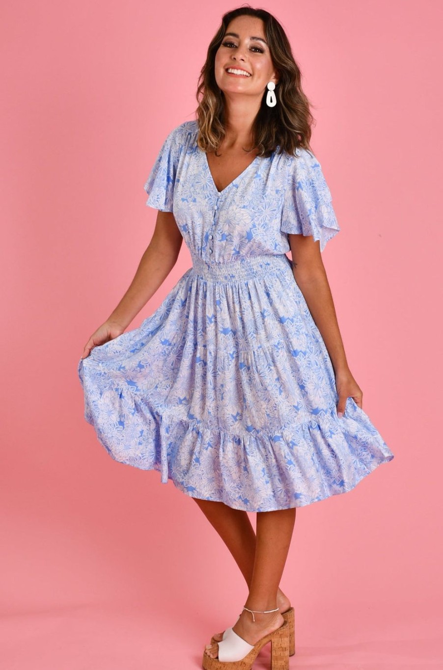 JAR OF HEARTS Dresses | Vjhd238 - Pixie Dress Blossom Breeze Sky