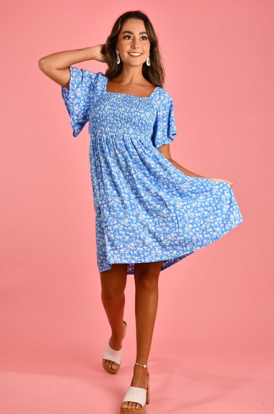 GO GIRL Dresses | Vgld140 - Manhattan Short Dress Primrose Sky