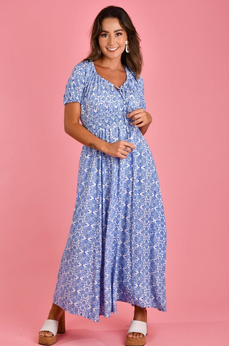 GO GIRL Dresses | Vgld230 - Paros Maxi Dress Mediterranean Sea Blue