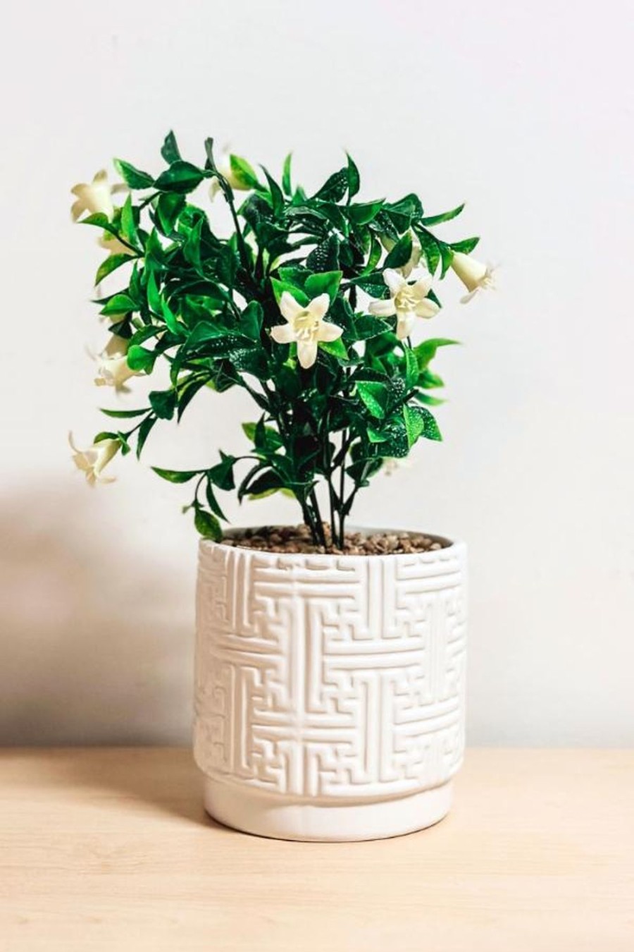 MALMAR Homewares | Plachwp - 30Cm Flower In White Decor Pot