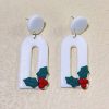 GO GIRL ACCESSORIES Earrings | Gj0415 - White Arch With Holly Earrings