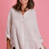 LA SOFIA Tops | Vlst600 (22C196) - Naples Linen Button Up Natural