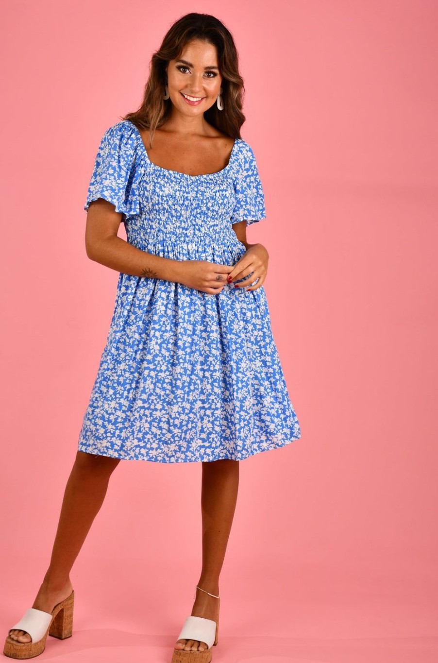 GO GIRL Dresses | Vgld233 - Bella Short Dress Primrose Sky