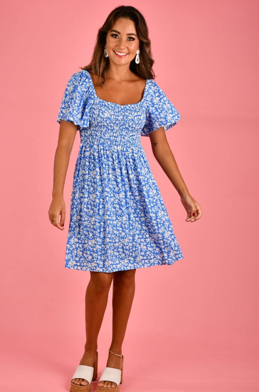 GO GIRL Dresses | Vgld233 - Bella Short Dress Primrose Sky