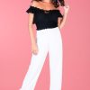 GO GIRL Pants | Vglp050 - Long Rouched Tie Pants White