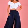 BODACIOUS Pants | Vblp206 - Fremantle Rouched Wide Leg Pant Navy