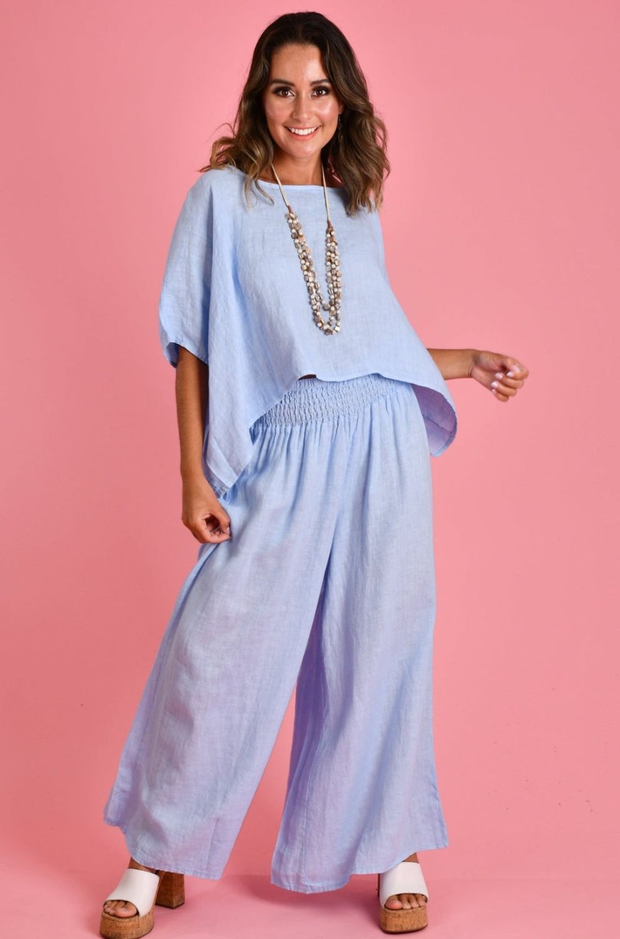 LA SOFIA Pants | Vlsp004 (23P1099) - Amalfi Pant - Sky Blue Cielo (Baby Blue)