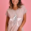 LA SOFIA Tops | Vlst250 (4128) - Gracie Graphic Tee Pale Pink