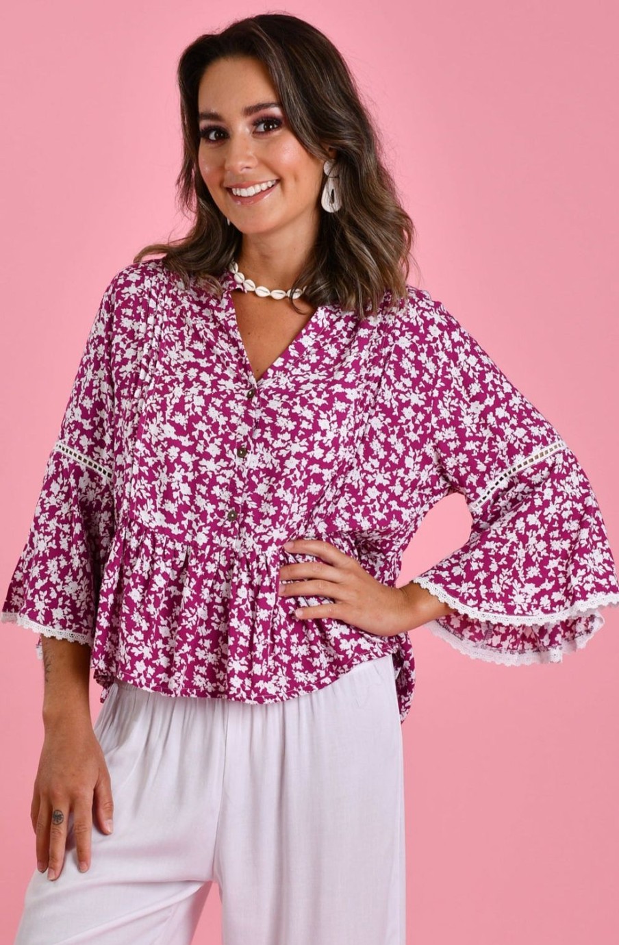 GO GIRL Tops | Vglt218 - Minnie Top Primrose Purple