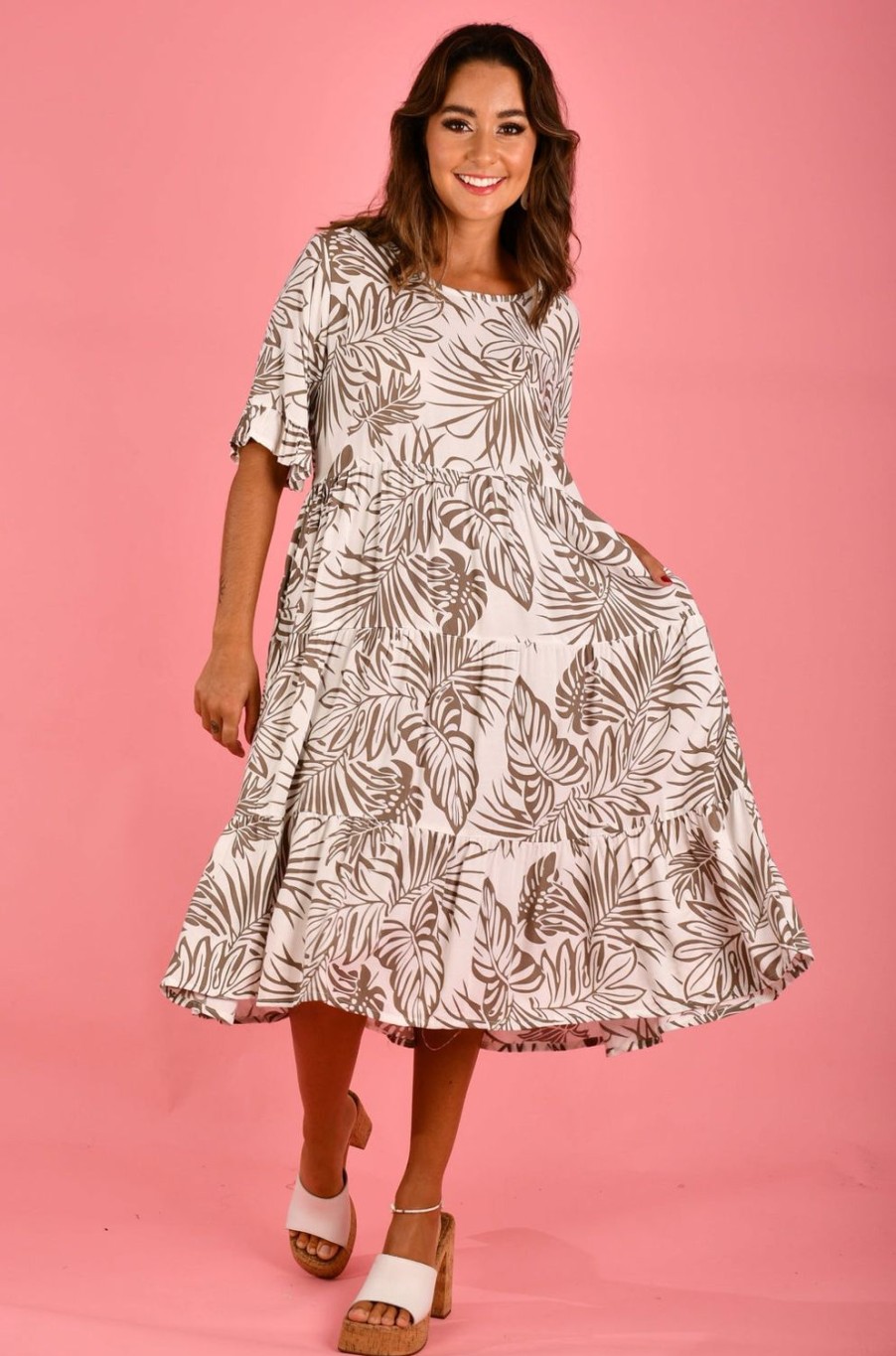 BODACIOUS Dresses | Vbld250 - Paradise Dress Palm White