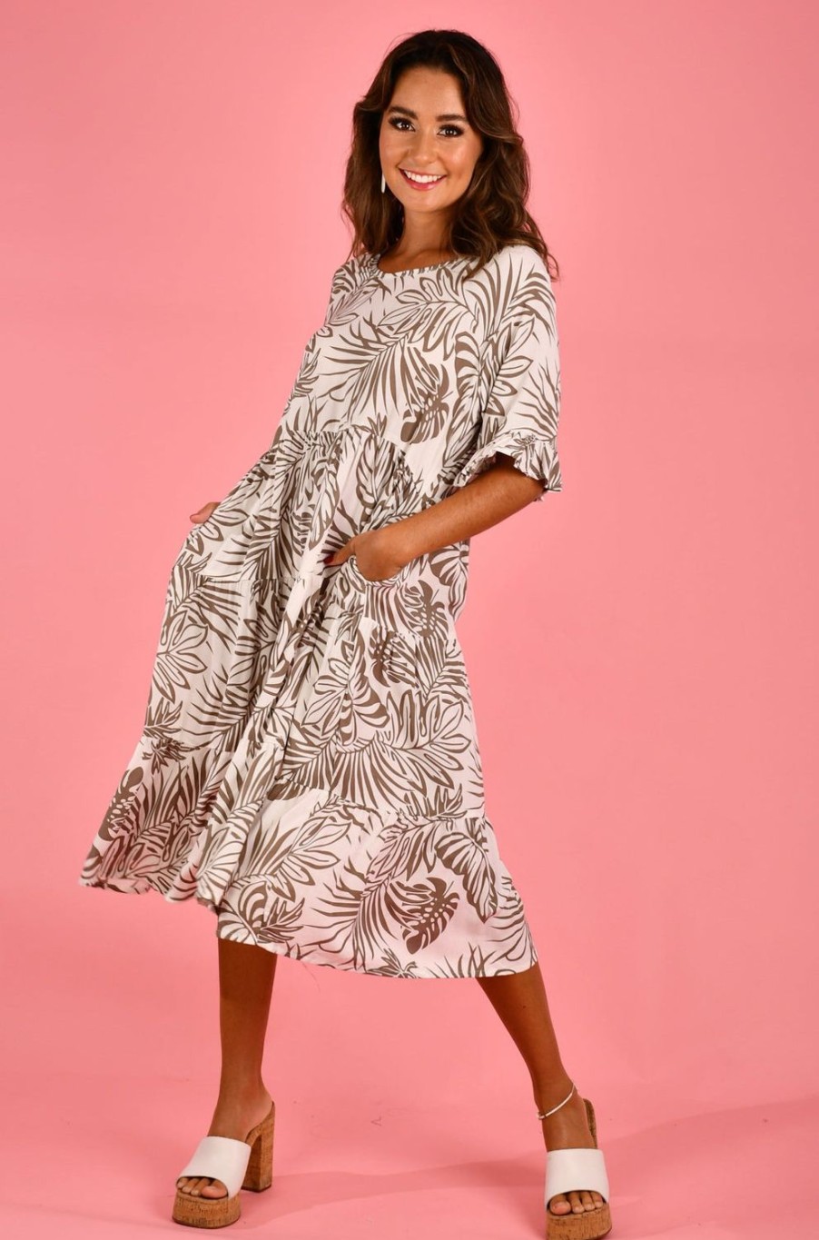 BODACIOUS Dresses | Vbld250 - Paradise Dress Palm White