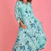 LA SOFIA Dresses | Vlsd045 (2286) - Bello Maxi Dress Floral Sequin Sea