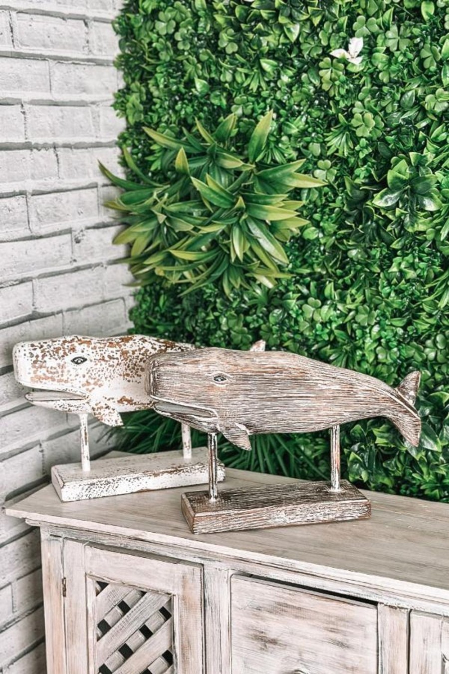 Villa Living Homewares Homewares | Vrz974 - Wood Whale Ornament On Stand