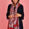 MONTEU Scarves | Wl0059 - Scarf - Maroon Flower Leaf