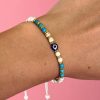 Go Girl Wholesale Beachy Jewellery | Vrzj2207 Blue Eye Bracelet - White