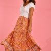 JAR OF HEARTS Skirts | Vjhk052 - Boho Lover Maxi Skirt Tropical Punch Orange