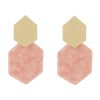 GO GIRL ACCESSORIES Earrings | Gj0180 - Pink Marble Diamond Shape Earrings