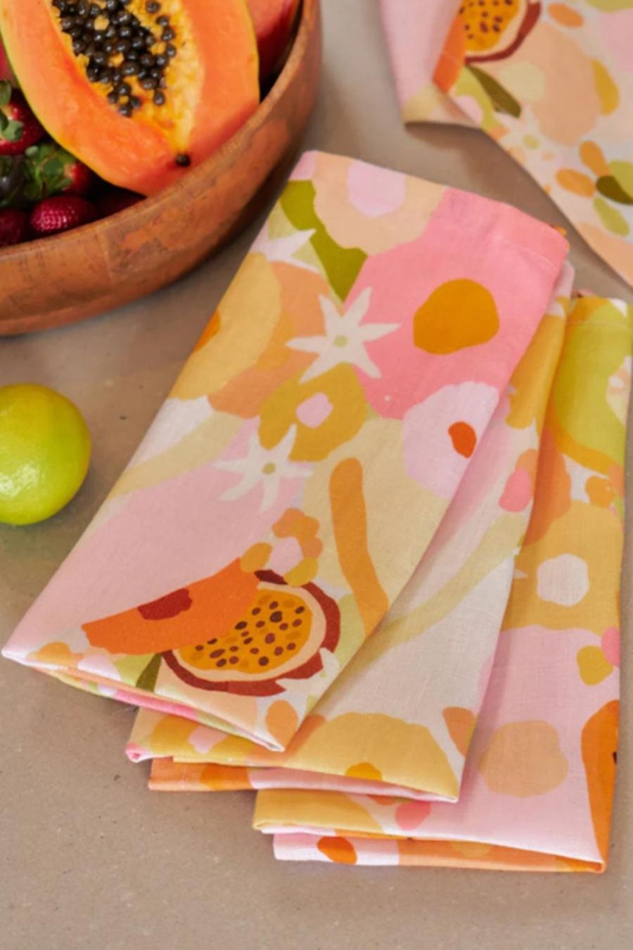 annabel trends Picnicware | 40Ltfr - Linen Tea Towel Tutti Fruitti