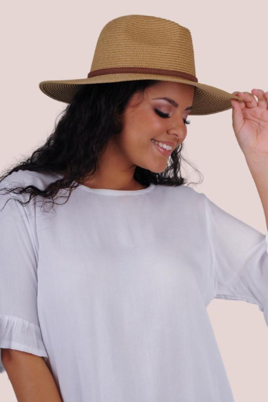 FREE SPIRIT Hats | Fsh1110 - Classic Panama W/Tan Detail Band - Tan