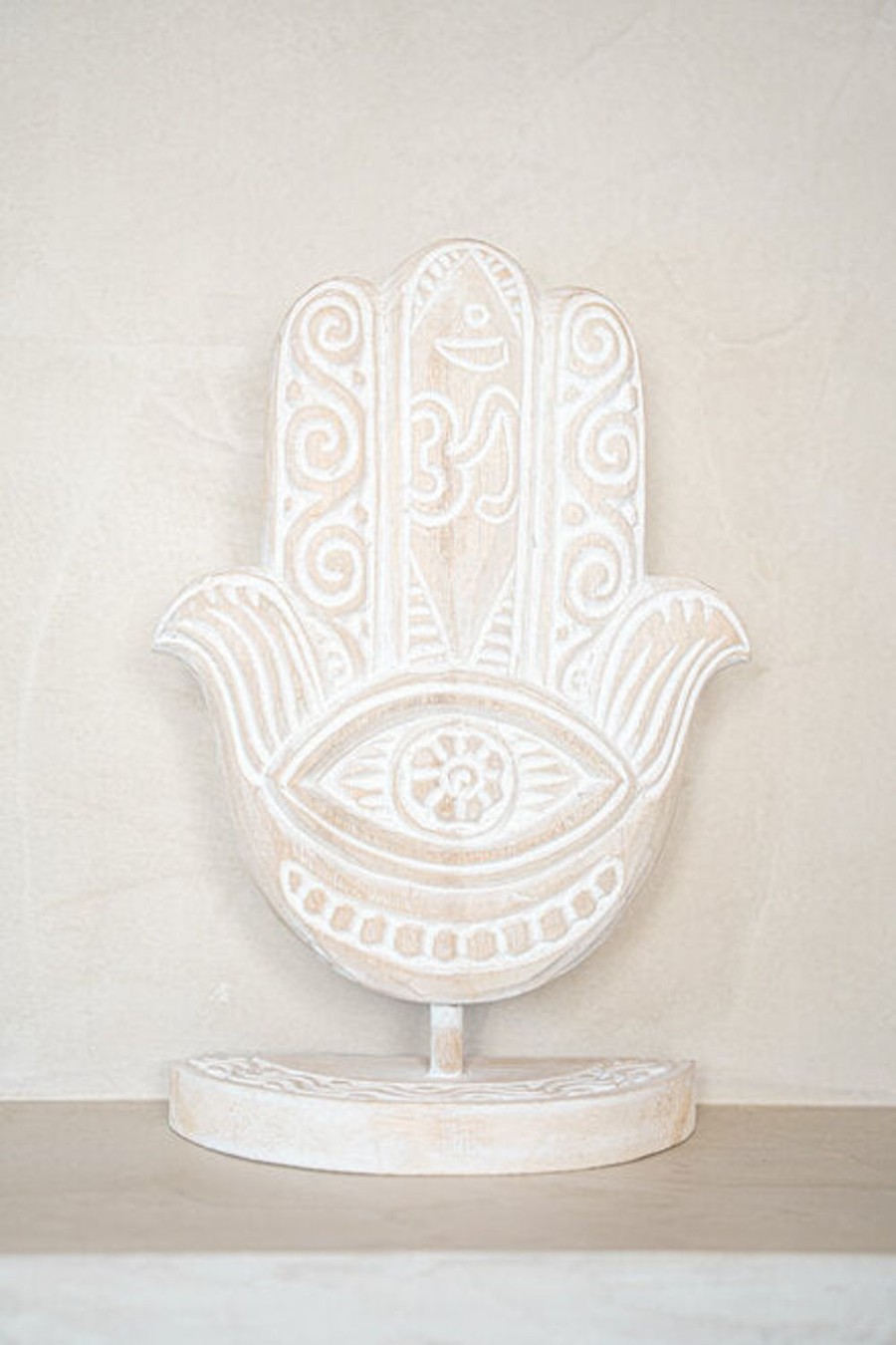 VILLA LIVING HOMEWARES Homewares | Vrhl350 - Wooden Hand On A Stand White Wash