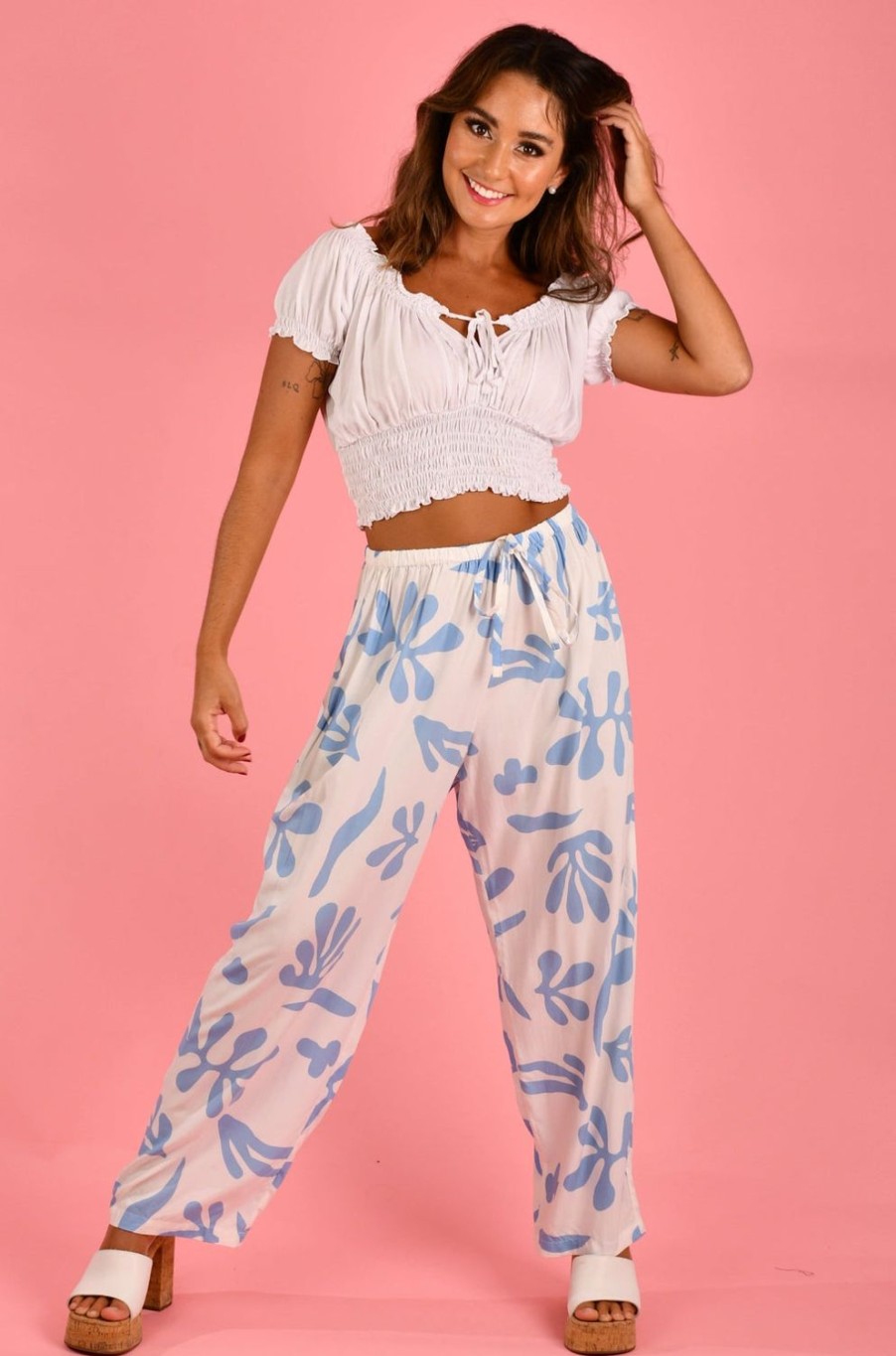 GO GIRL Pants | Vglp006 - Yacht Long Pants Coral Reef Blue