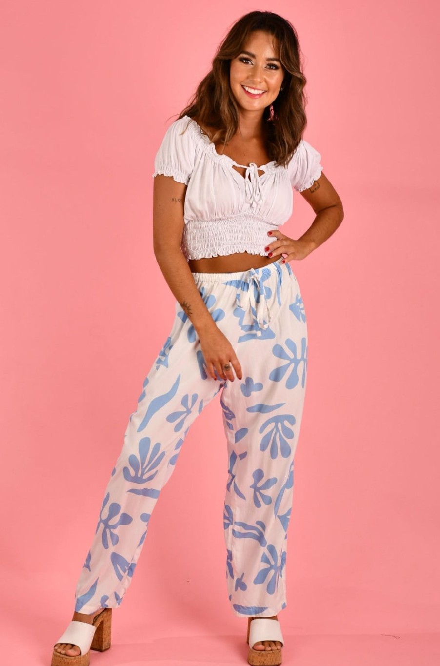 GO GIRL Pants | Vglp006 - Yacht Long Pants Coral Reef Blue