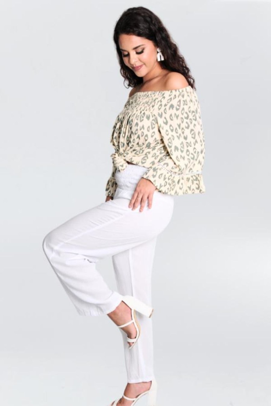 GO GIRL Pants | Vglp067 - Long Rouched Pants White