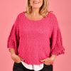 BODACIOUS Tops | Vblj070 - Gracie Knit Top Fuchsia Pink