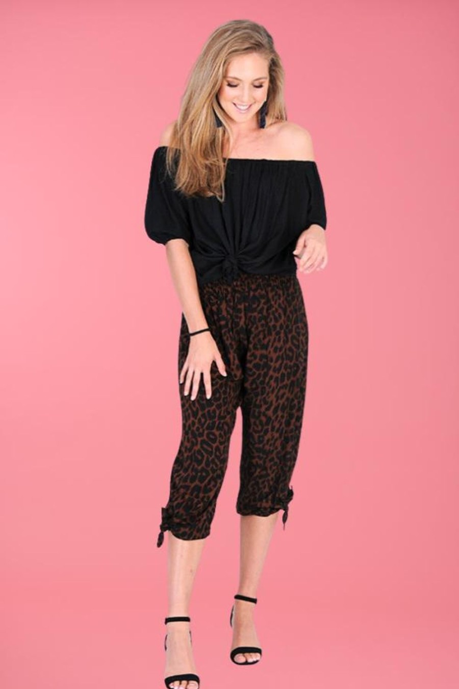 GO GIRL Pants | Vglp051 - 3/4 Rouched Tie Pants Jaguar