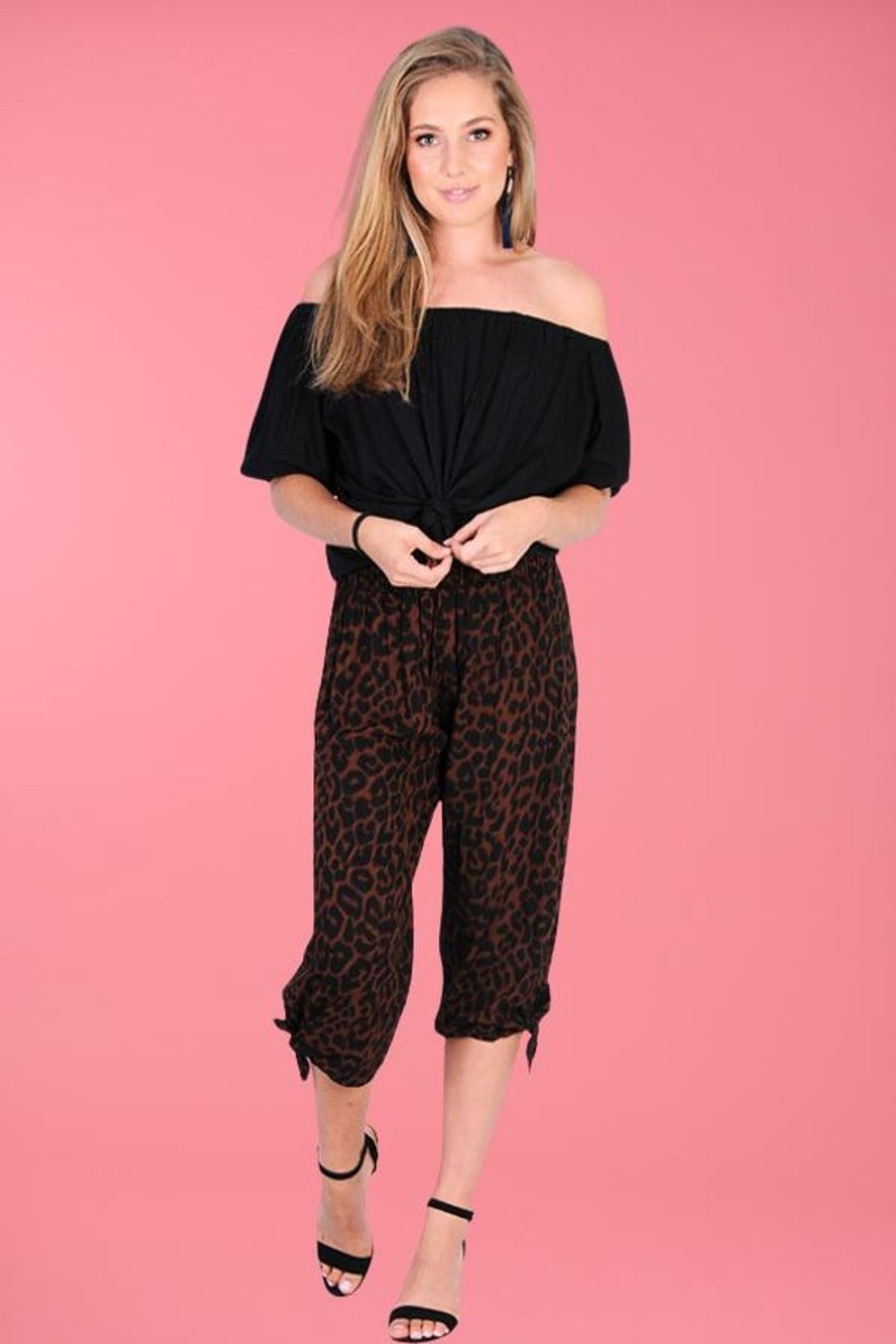 GO GIRL Pants | Vglp051 - 3/4 Rouched Tie Pants Jaguar