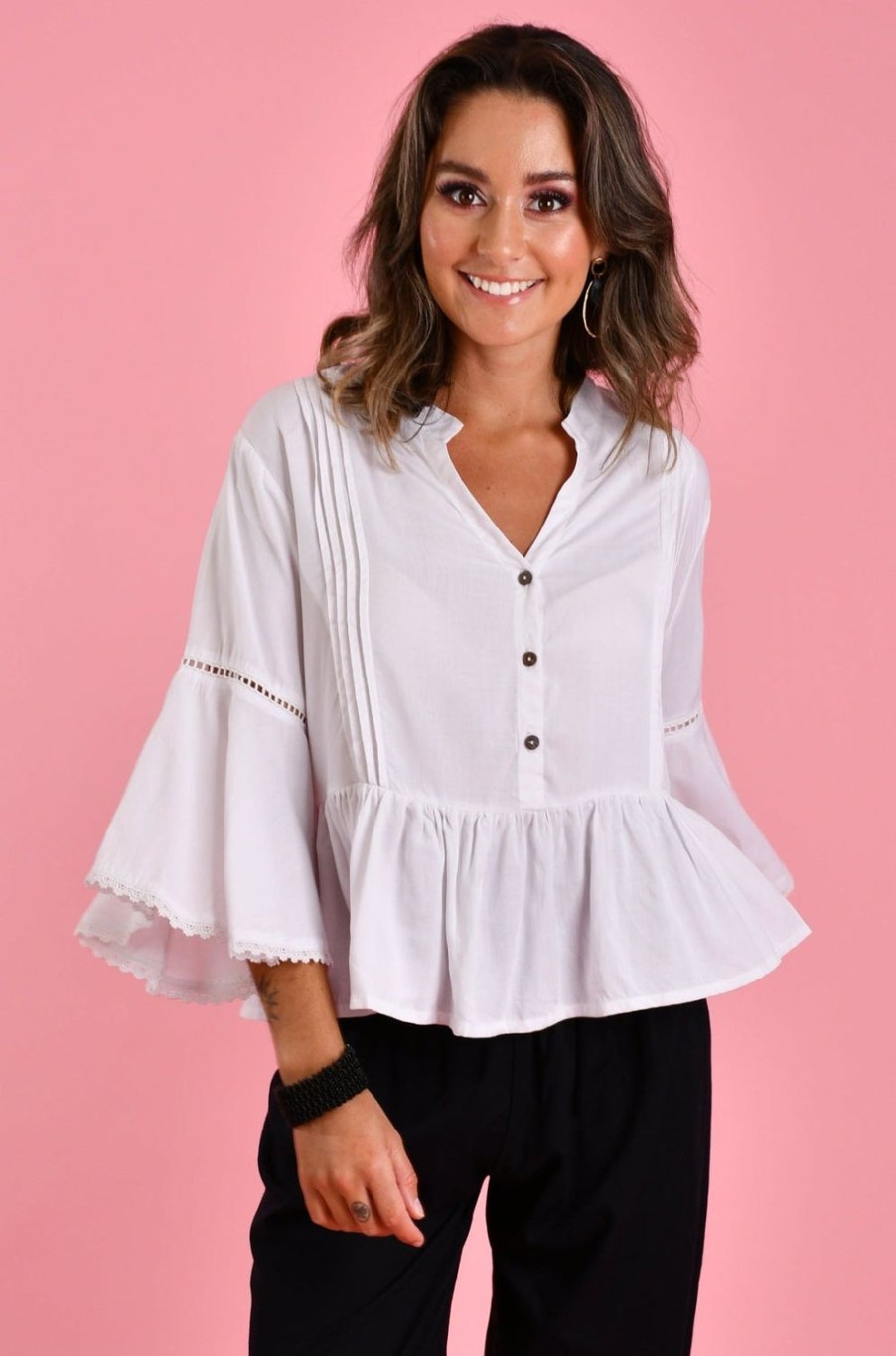 GO GIRL Tops | Vglt218 - Minnie Top White