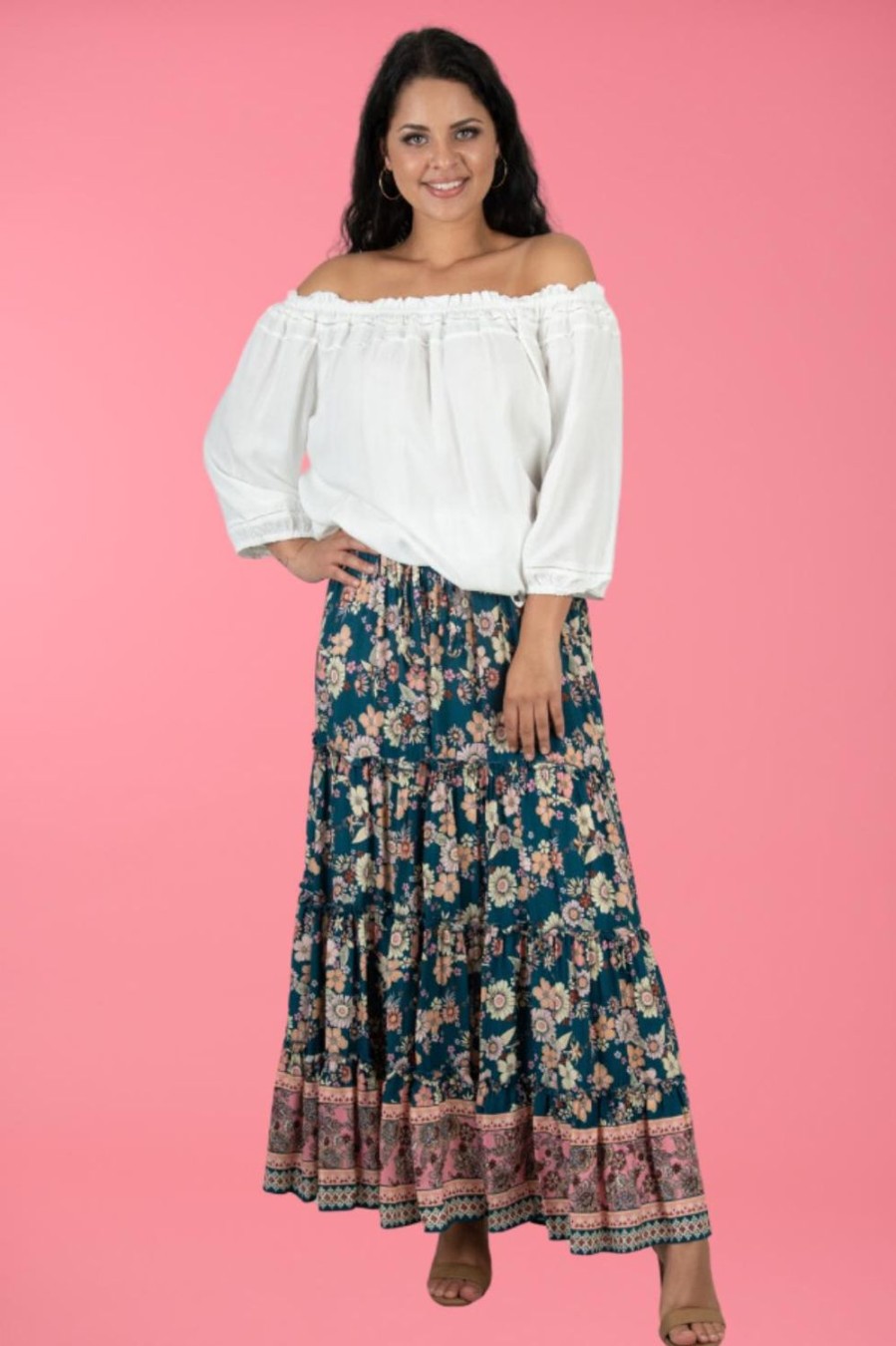 JAR OF HEARTS Skirts | Vjhk052 - Boho Lover Maxi Skirt Spring Blossom