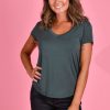 GO GIRL Tops | Vglt115 - Bamboo V Neck Tee Shirt Forest