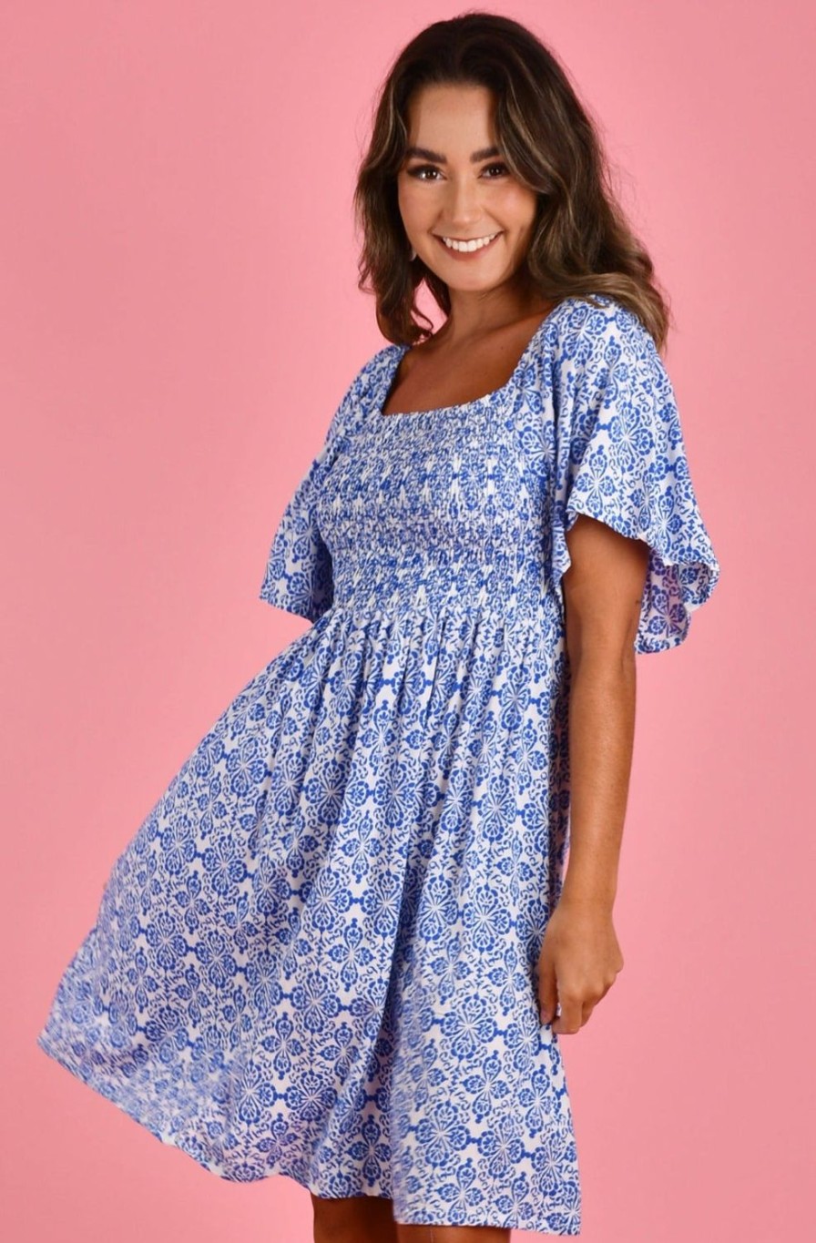 GO GIRL Dresses | Vgld140 - Manhattan Short Dress Mediterranean Sea Blue