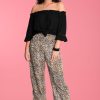 GO GIRL Pants | Vglp067 - Long Rouched Pants Cheetah Tan