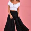 BODACIOUS Pants | Vblp206 - Fremantle Rouched Wide Leg Pant Black