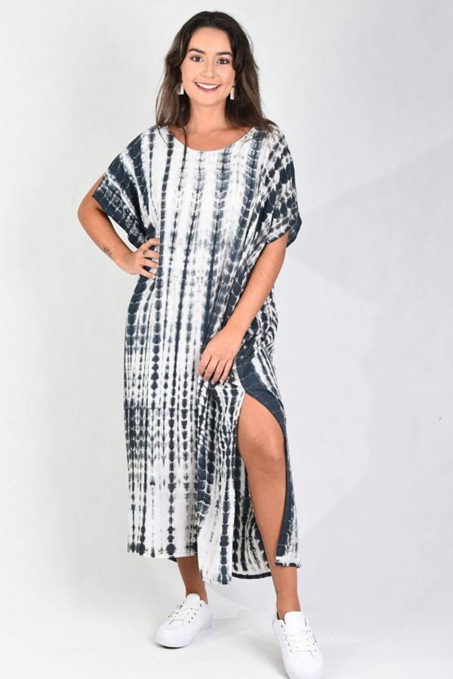 BODACIOUS Dresses | Vbld110 - Patricia Dress Tie Dye Petrol